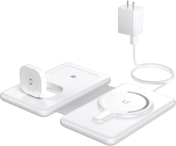Magnetic Wireless Charger for iPhone: 3 in 1 Travel Charging Station for Apple Devices for iPhone 16 15 14 13 12 Pro Max Plus - Foldable Charging Pad for Apple Watch Series & Airpods 4 3 2 Pro - Image 8
