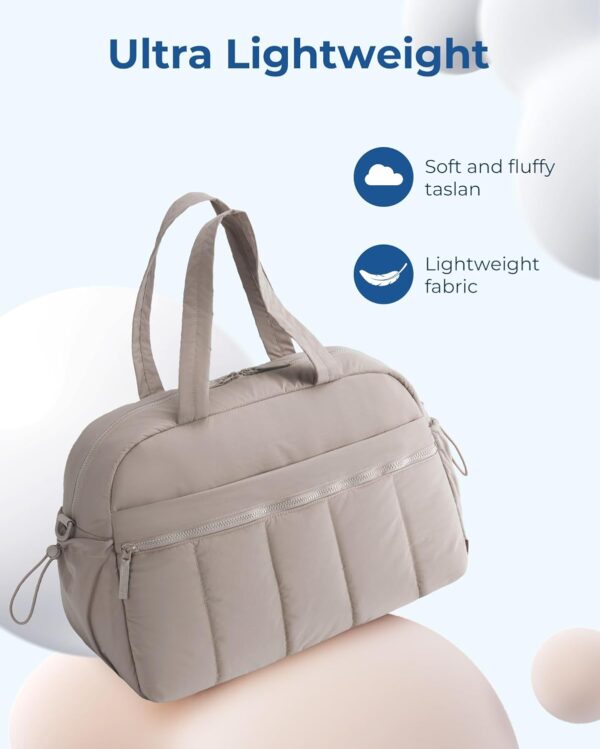 BAGSMART Duffle Bag for Travel, Lightweight Carry on Weekender Duffel with TSA Toiletry Bag, Water Resistant Overnight Travel, Camel - Image 5