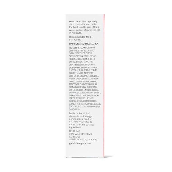 good.clean.goop beauty The Naked Elixir Body Oil | Body Oil to Hydrate Skin Barrier | Vitamin E Oil, Turmeric Root Extract & Saffron Extract | Body Moisturizer | Cruelty-Free & Vegan | 3.4 Fl oz - Image 9