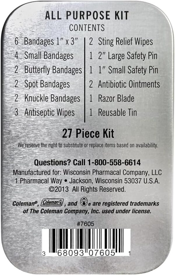 Coleman All Purpose Mini First Aid Kit - Compact & Affordable Emergency Preparedness with First Aid Assortment - 27 Pieces – Travel Friendly - Image 2