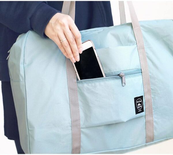 Foldable Travel Duffel Bag 2PCS Tote Carry on Luggage Bag Spirit Airlines Personal item Sports Gym Bag Water Resistant Weekender Overnight Bags for Women and Men (Green+Blue) - Image 5