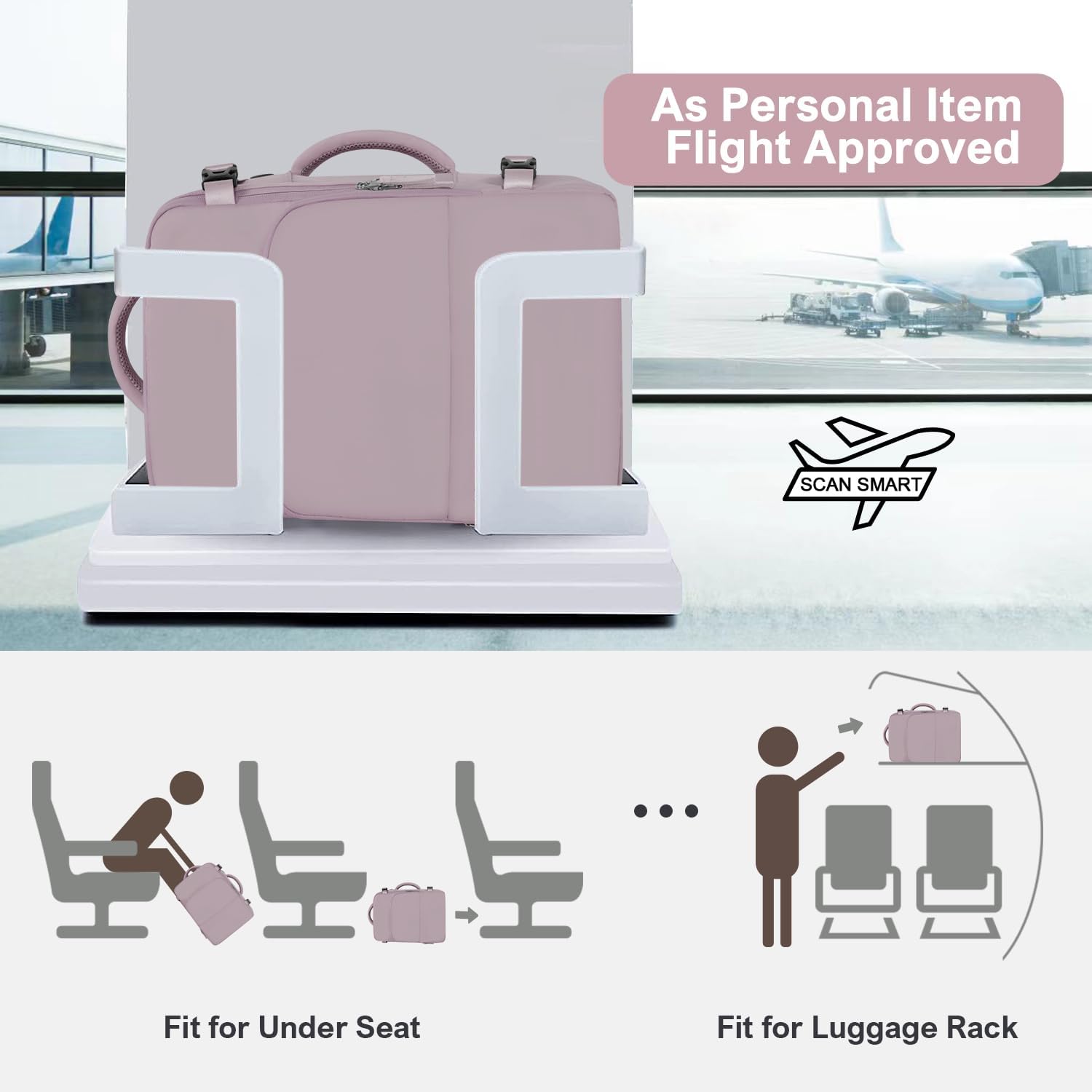 Travel laptop Backpack for Women, Personal Item Size Flight Approved, 16 Inch Laptop Bag with Multi-Pockets, College Computer Bag, Waterproof Carry On Backpack Casual Daypack Backpack - Image 3