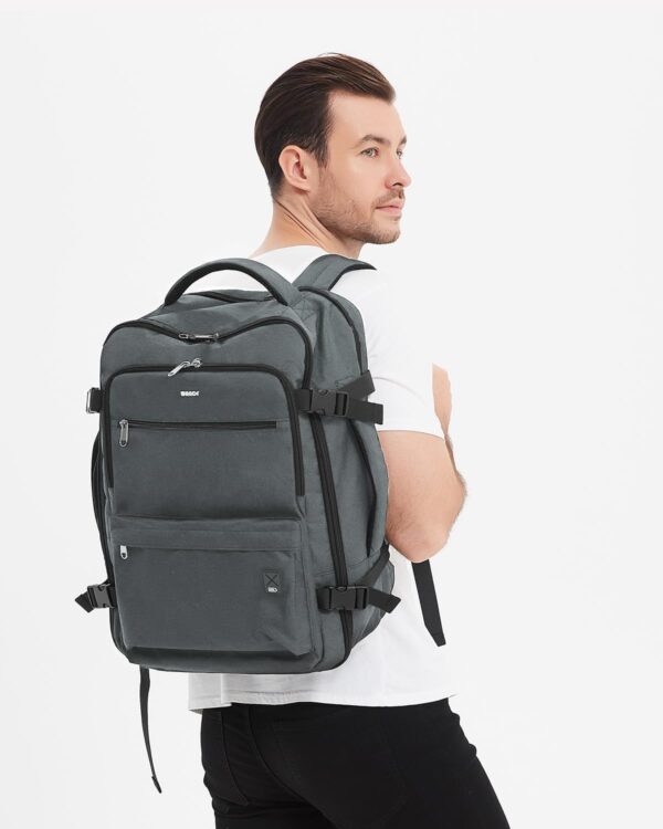 WANDF Travel Backpack For Spirit Airlines Personal Item Bag 18x14x8 with Wet Pocket, 17 Inch Laptop Backpack for Men Women（Grey） - Image 9