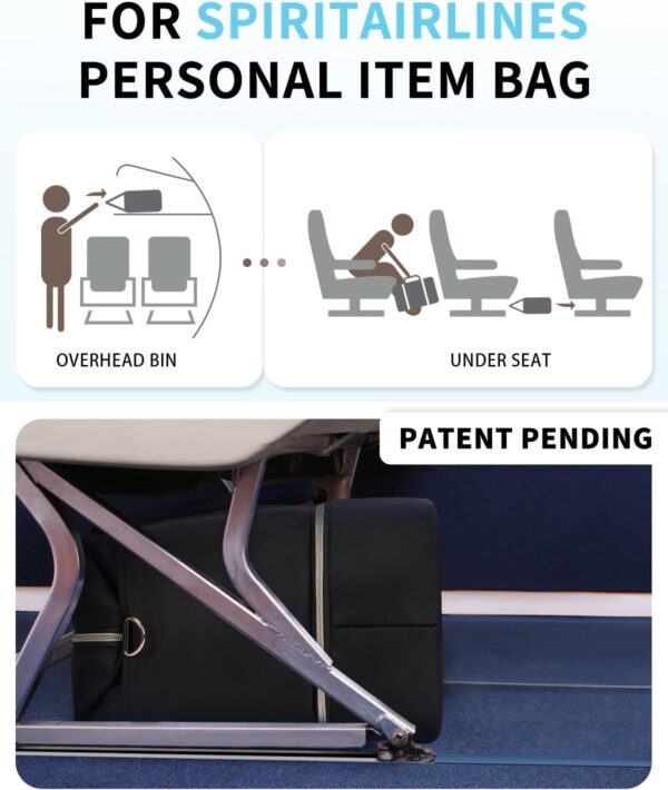 WANDF For Spirit Airlines Personal Item Bag 18x14x8 Underseat with Wet Pocket & Shoe Compartment & Tsa Approved Toiletry Bag - Image 2