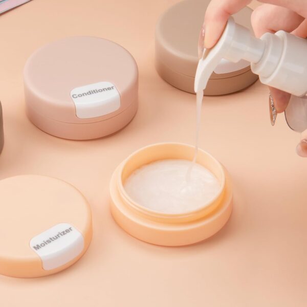 Gemice Travel Containers for Toiletries, Magnetic Travel Containers, TSA Approved Cream Jars with Clear Toiletry Bag, Leak-proof Small Jars with Multiple Labels for Better Organization - Image 4