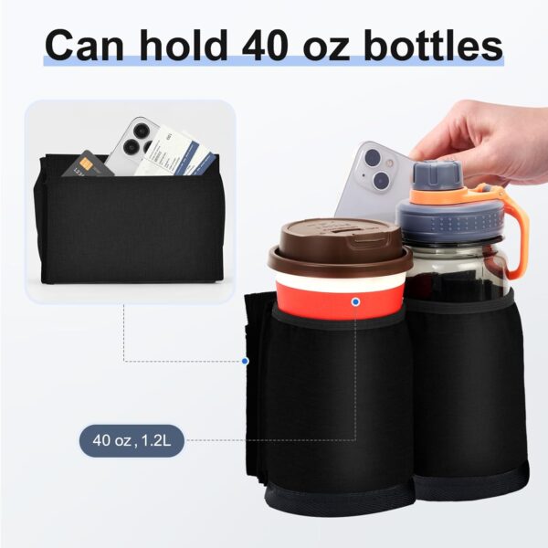 Luggage Travel Cup Holder for Suitcases Free Hands, Travel Accessories, Carry on Beverage Cup Holder Attachment, Luggage Cup Caddy Gifts for Flight Attendants, Business, Travelers, Black - Image 5