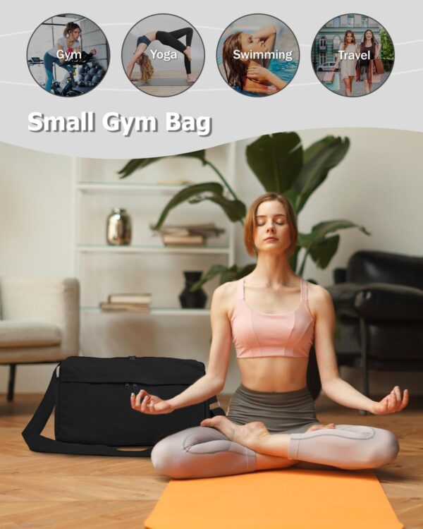 Gym Bag for Women with Shoe Compartment Sports Duffle Bag Men with Wet Pocket and Bottle Pocket Lightweight for Travel Workout, Black - Image 8