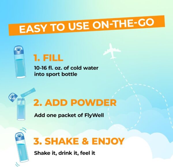 Travel Vitamin Tonic for Flight, Jet Lag, Hydration, Circulation, Digestion & Immune Support, Promotes Calmness, Electrolyte Powder, Travel Essentials, Passion Fruit Tangerine, 15 Sticks - Image 3