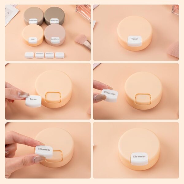 Gemice Travel Containers for Toiletries, Magnetic Travel Containers, TSA Approved Cream Jars with Clear Toiletry Bag, Leak-proof Small Jars with Multiple Labels for Better Organization - Image 9