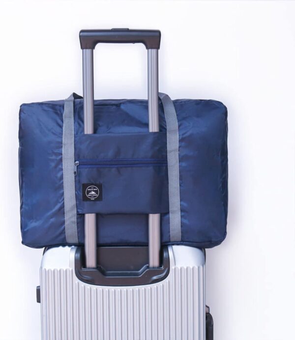 Foldable Travel Duffel Bag 2PCS Tote Carry on Luggage Bag Spirit Airlines Personal item Sports Gym Bag Water Resistant Weekender Overnight Bags for Women and Men (Green+Blue) - Image 6