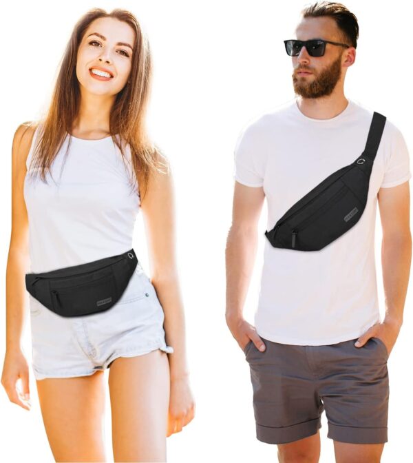 MAXTOP Large Crossbody Fanny Pack with 4-Zipper Pockets,Gifts for Enjoy Sports Festival Workout Traveling Running Casual Hands-Free Wallets Waist Pack Phone Bag Carrying All Phones - Image 2