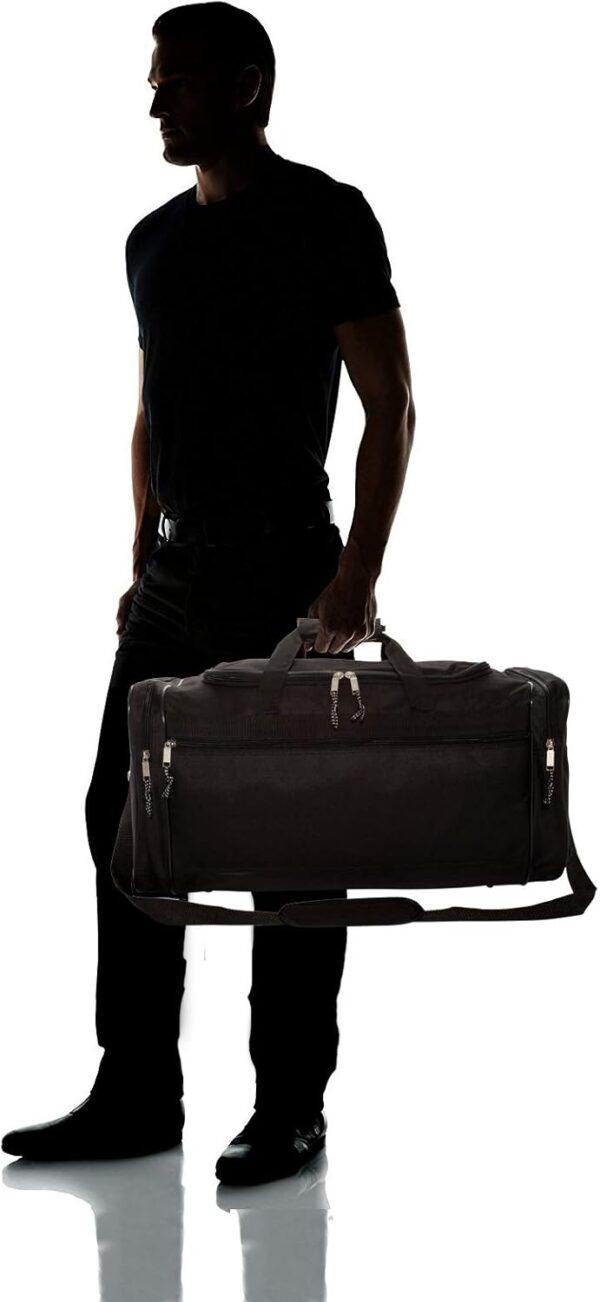 DALIX 25" Extra Large Vacation Travel Duffle Bag in Black - Image 7