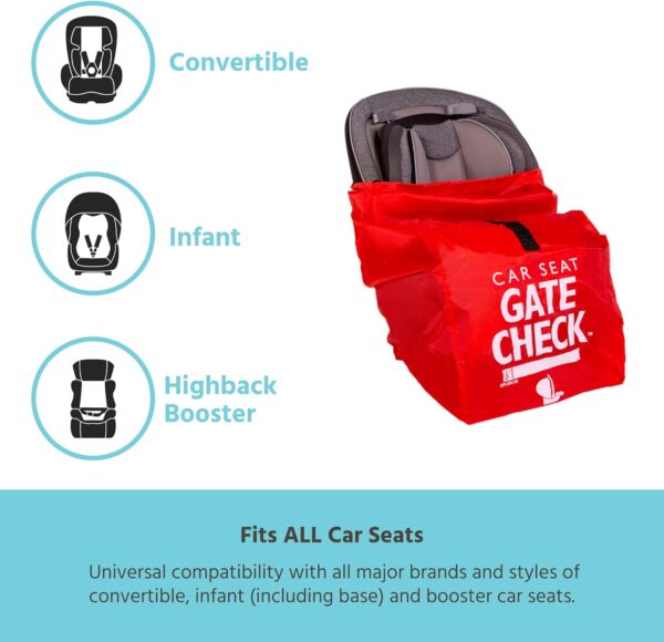 J.L. Childress Gate Check Bag for Car Seats - Travel Bag Fits All Infant Carriers, Booster Seats - Air Travel Bag - Image 5