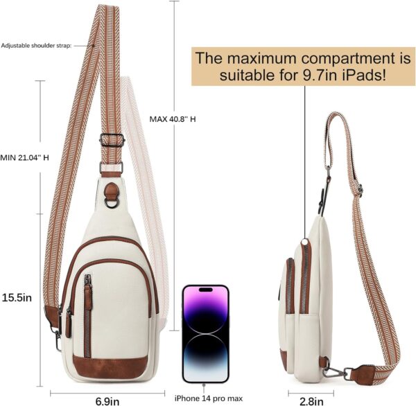 CLUCI Crossbody Bags for Women - Sling Backpack Travel Bag in Leather - Image 3