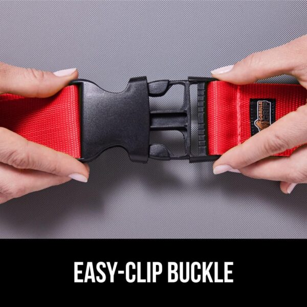 Gorilla Grip Heavy Duty Adjustable Luggage Straps for Suitcases, Easy to Identify Travel Belt Connector Holds Suitcase Together, Extends Life of Bag, Strap Connects Two Bags, Accessories 2 Pack Red - Image 7
