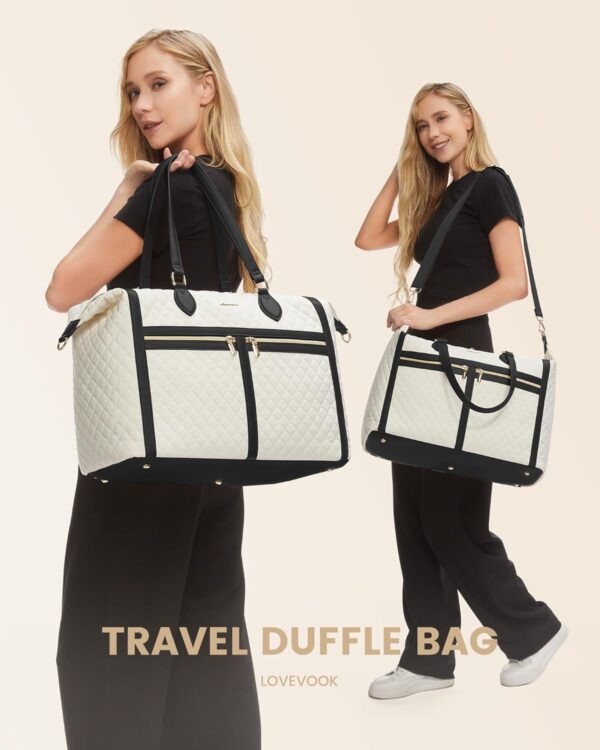 LOVEVOOK Travel Weekender Bags for Women, 4-in-1 Duffle Bag with Shoes Bag, Carry On Overnight Bag with Toiletry Bag & Wet Pocket, Large Travel Tote Bag Hospital Bag for Women Labor Delivery - Image 6