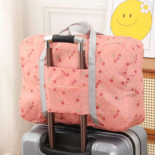 Travel Bag Foldable Luggage Bag Spirit Airlines Personal Item Bag Sports Gym Bag Weekender Overnight Bag Travel Duffel for Women (Pink Cherry) - Image 6