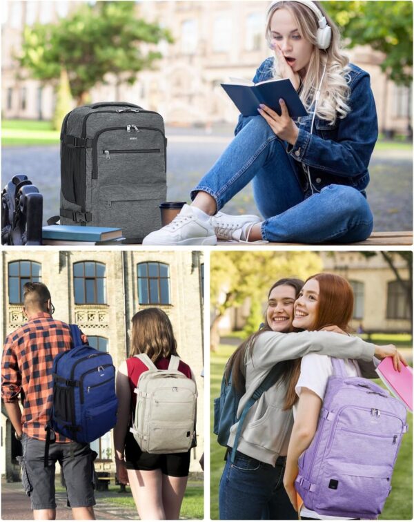 WANDF Travel Backpack For Spirit Airlines Personal Item Bag 18x14x8 with Wet Pocket, 17 Inch Laptop Backpack for Men Women（Grey） - Image 7