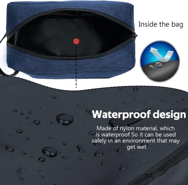FUNSEED Travel Toiletry Bag for Women and Men, Water-resistant Shaving Bag for Toiletries Accessories, Foldable Storage Bags with Divider and Handle for Cosmetics Toiletries Brushes Tools - Image 2