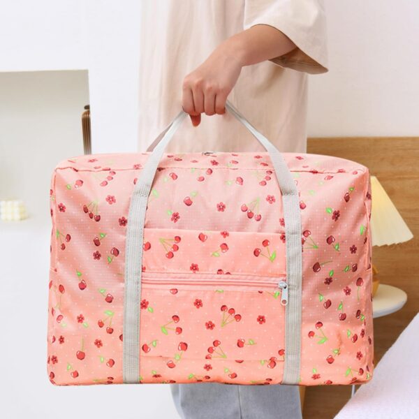 Travel Bag Foldable Luggage Bag Spirit Airlines Personal Item Bag Sports Gym Bag Weekender Overnight Bag Travel Duffel for Women (Pink Cherry) - Image 9