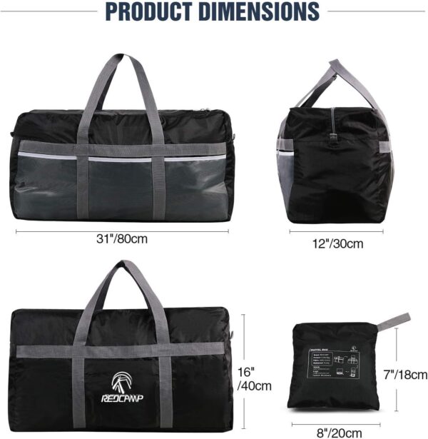 REDCAMP Foldable Travel Bag, Large Sports Bag, 75L/96L/100L, Lightweight Waterproof Tote Bag - Image 4