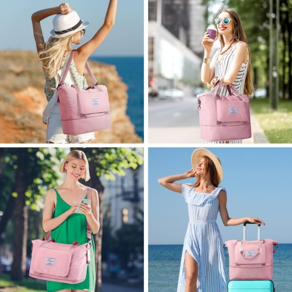 Travel Duffle Bag - Overnight Shoulder Bag for Women, Waterproof Weekender Bag Carry On Tote Bags Tote Gym Bag for Women - Image 5