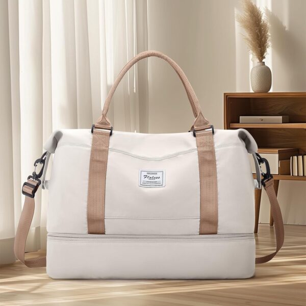 Travel Duffel Bag with Shoes Compartment, Overnight Weekender Bags for Women,Carry on Personal Item Bag - Image 8
