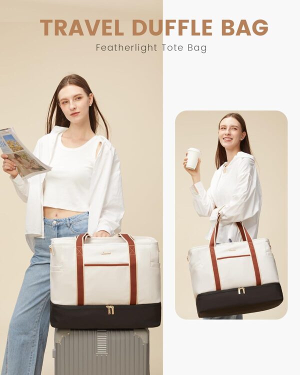 LOVEVOOK Travel Duffle Bags for Women, 45L weekender bags carry on, personal item travel bag with Toiletry, hospital for women labor delivery overnight bag, gym - Image 2