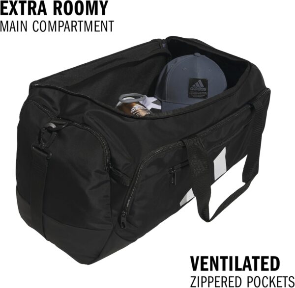 adidas Defender 5.0 Duffel, Durable Travel Gym Sports Bag for Men and Women, Black, Medium (59L) - Image 2