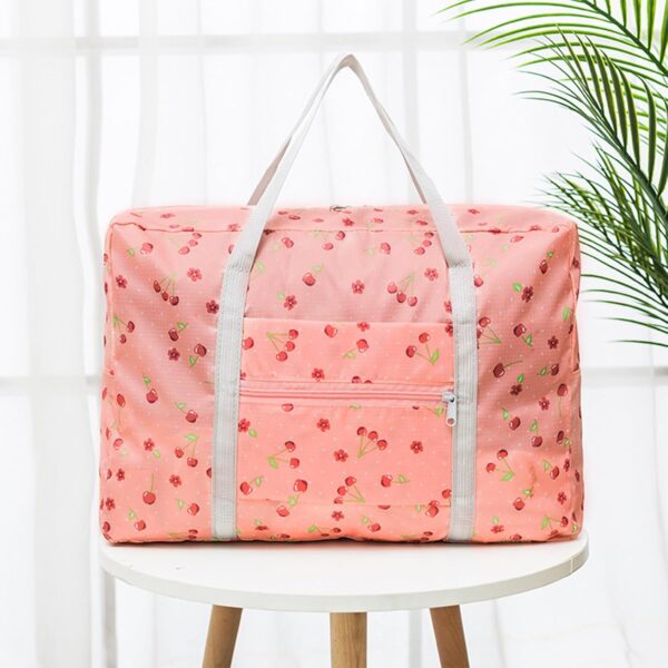 Travel Bag Foldable Luggage Bag Spirit Airlines Personal Item Bag Sports Gym Bag Weekender Overnight Bag Travel Duffel for Women (Pink Cherry) - Image 4