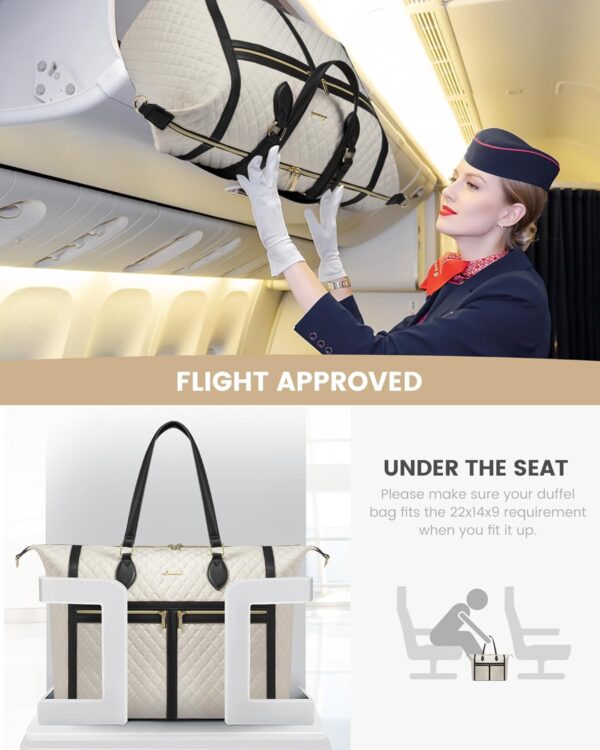 LOVEVOOK Travel Weekender Bags for Women, 4-in-1 Duffle Bag with Shoes Bag, Carry On Overnight Bag with Toiletry Bag & Wet Pocket, Large Travel Tote Bag Hospital Bag for Women Labor Delivery - Image 4