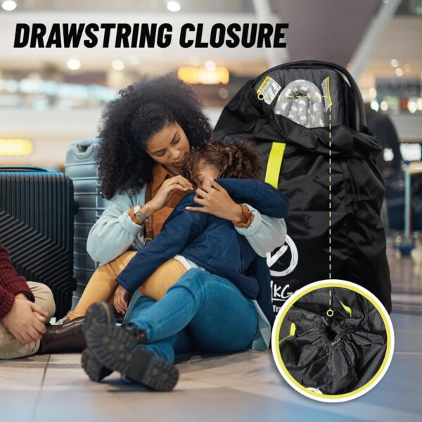 V VOLKGO Car Seat Travel Bag for Airplane - Backpack Padded Shoulder Straps Cover for Airplane. Gate Check Bag, Car Seat Bags For Air Travel, Fits all Carriers, Bags for Airtravel. - Image 6
