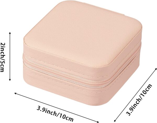 LETURE PU Leather Small Jewelry Box, Travel Portable Jewelry Case for Ring, Pendant, Earring, Necklace, Bracelet Organizer Storage Holder Boxes (Pink) - Image 5