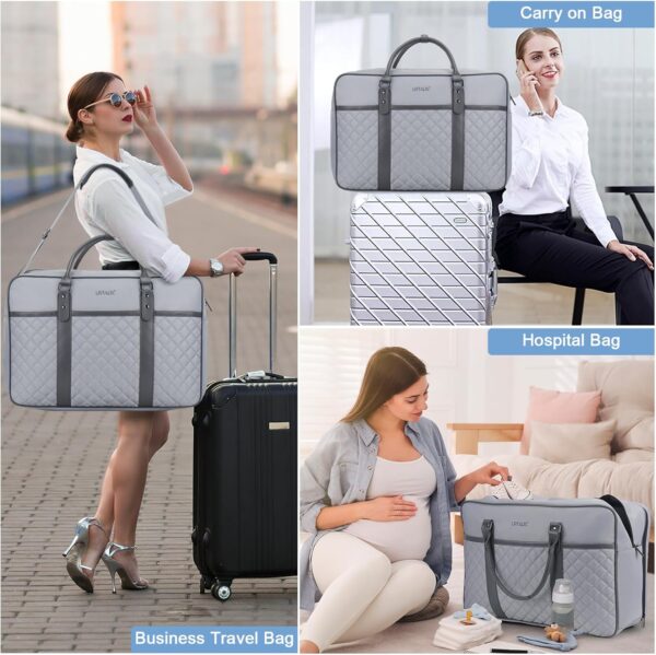 Travel Duffle Bag for Men, Weekender Bag for Women with Toiletry Bags, Carry On Overnight Bags with 17.3 inch Laptop Pouch - Image 6