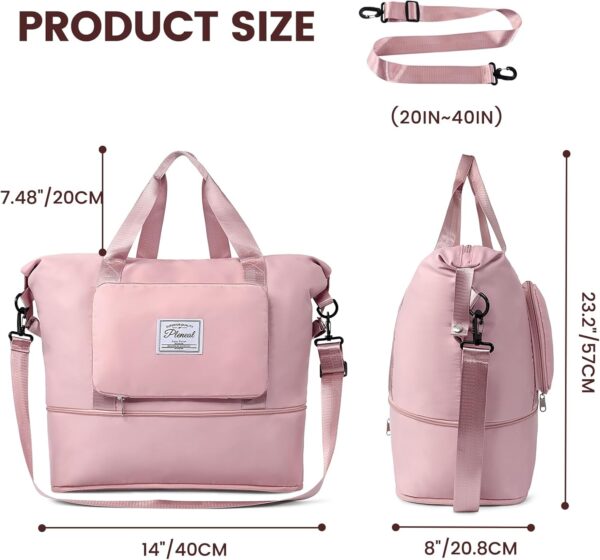 Travel Duffle Bag - Overnight Shoulder Bag for Women, Waterproof Weekender Bag Carry On Tote Bags Tote Gym Bag for Women - Image 3