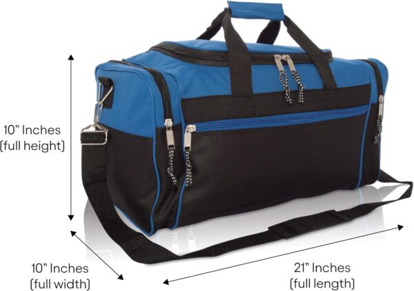 DALIX 21" Blank Sports Duffle Bag Gym Bag Travel Duffel with Adjustable Strap in Royal Blue - Image 6