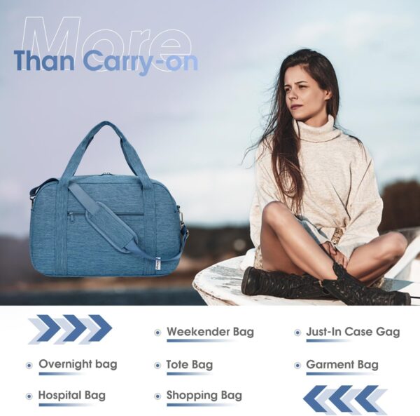 Narwey 18" Carry on Bag Underseat for Airplane with Wet Pocket Spirit Airlines Personal Item Bag Travel Duffel Bag Small Gym Bag Weekender Overnight for Women and Men (Navy Blue) - Image 4