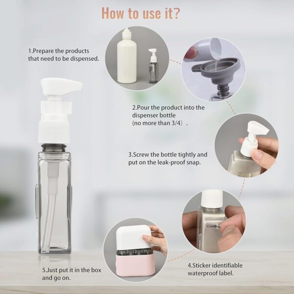 Bpluma Travel Bottles, Leak Proof Containers For Toiletries TSA Approved Airplane Accessories Kits For Liquid With Labels - Image 5