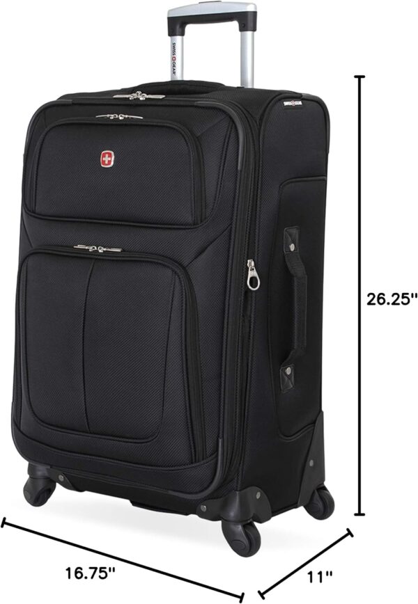 SwissGear Sion Softside Expandable Luggage, Black, Checked-Medium 25-Inch - Image 10