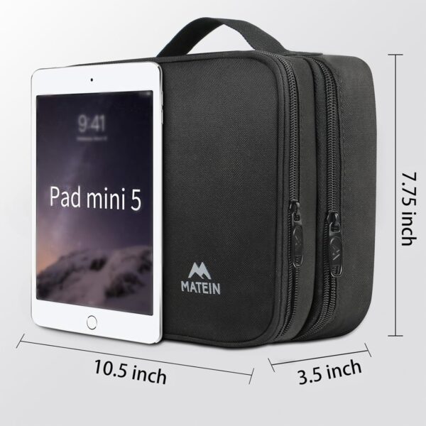MATEIN Electronics Organizer Travel Case, Water Resistant Cable Organizer Bag for Travel Essentials, Tech Gifts for Men, Storage Bag as Accessories for Phone, Cord, Tablet, Black - Image 6