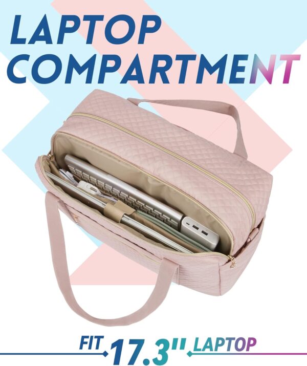 BAGSMART Travel Duffle Bag 37L Weekender Overnight Bag with Wet Pocket for Women, Large Carry On Bag with Laptop Compartment and Shoes Bag for Travel, Business Trips, Sports(Pink) - Image 5