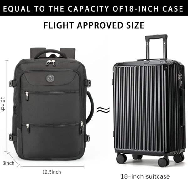 Sowaovut Travel Laptop Backpack, Extra Large Backpacks, Flight Approved Daypack, Business Bag Fit 17.3 inch Laptop for Men Women (Black) - Image 3