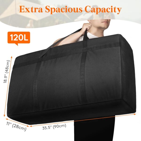 Lifewit 120L Ertra Large Storage Duffle Bag for Traveling, Folable Moving Bags with Zippers and Handles, Heavy Duty Storage Bags Big Totes for Travel, Camping, Storage Bins with Lids for Luggage - Image 2
