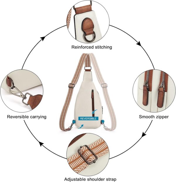 CLUCI Crossbody Bags for Women - Sling Backpack Travel Bag in Leather - Image 5