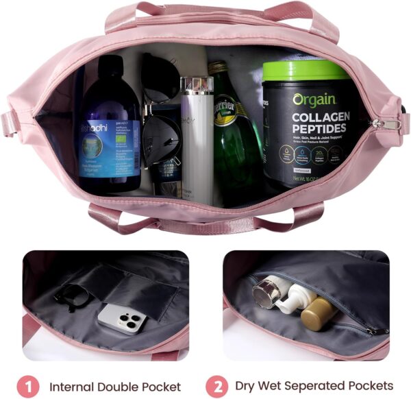 Travel Duffle Bag - Overnight Shoulder Bag for Women, Waterproof Weekender Bag Carry On Tote Bags Tote Gym Bag for Women - Image 6