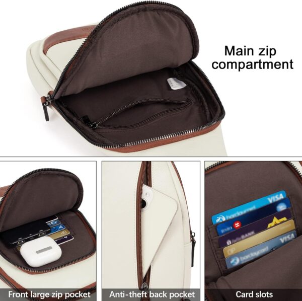 CLUCI Crossbody Bags for Women - Sling Backpack Travel Bag in Leather - Image 4