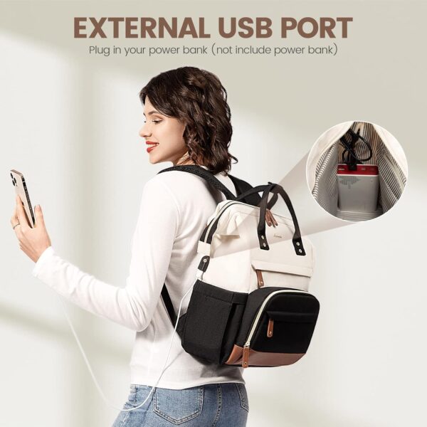 LOVEVOOK Laptop Backpack for Women, 15.6 Inch Work Business Backpacks Purse with USB Port, Large Capacity Nurse Bag College Bookbag for School, Waterproof Casual Daypack for Travel - Image 5