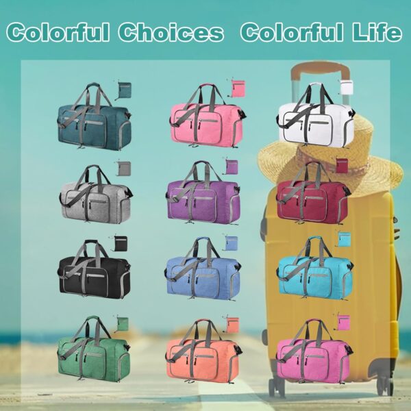 Dimayar 65L Travel Duffle Bag for Men Women - Foldable Duffel Bag with Shoes Compartment - Overnight Bags Waterproof & Tear Resistant(Black) - Image 5