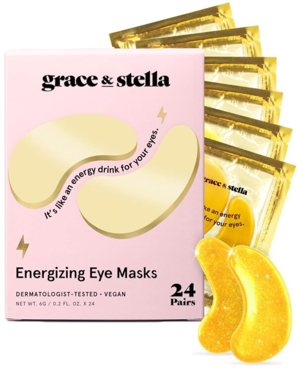 grace & stella Under Eye Mask - Gifts for Women - Reduce Dark Circles, Puffy Eyes, Undereye Bags, Wrinkles - Overnight Gel Under Eye Patches - Bridesmaid Gifts - Vegan Self Care (24 Pairs, Gold) - Image 11