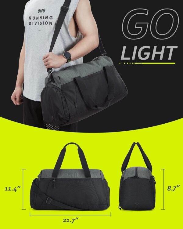 BAGSMART Gym Bags for Men Women, Foldable Travel Duffle Bag, Lightweight Weekender Duffel Bag With Shoe Compartment, Water Resistant Workout Duffle Sports Bag for Travel Yoga, Black - Image 3